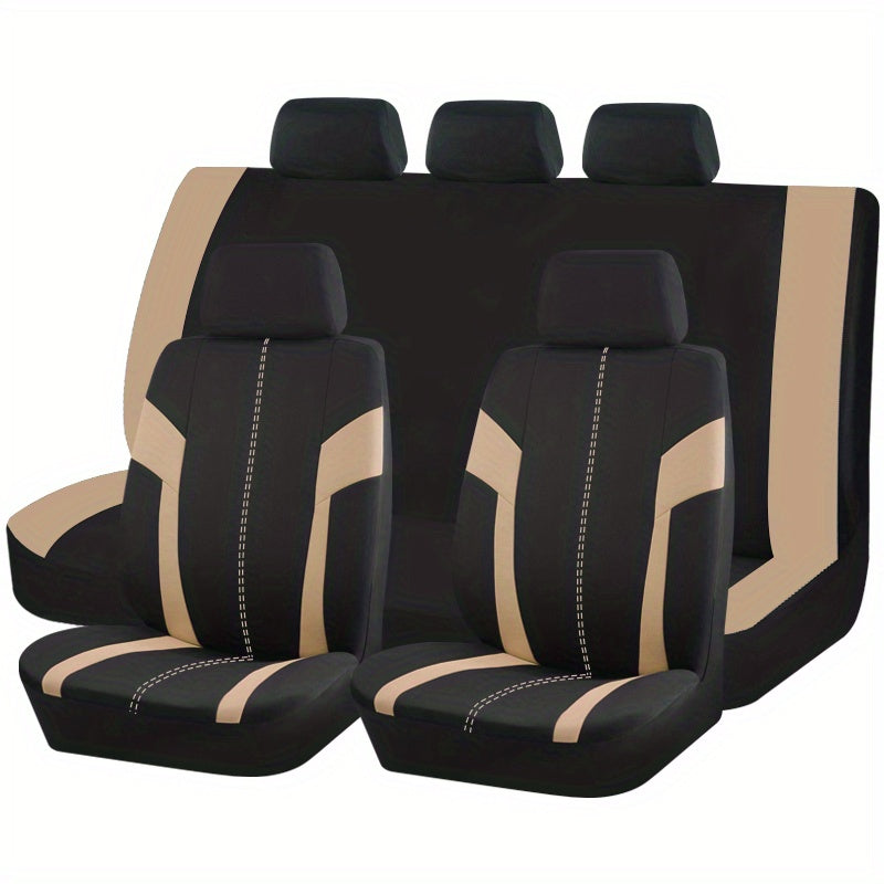 Pink Car Seat Cover Set for Women 9pcs Airbag Compatible Plush Polyester