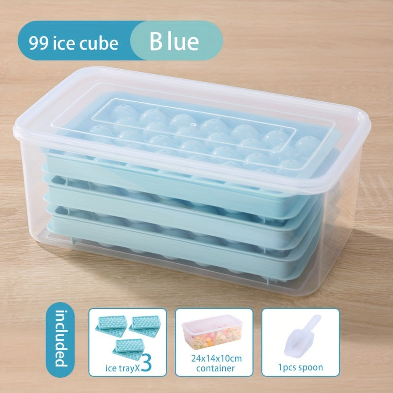 Katta to'plam muz to'pi shakllari, oziq-ovqat uchun mo'ljallangan plastmassa, oshxona muz tayyorlagich, 99 ta to'p