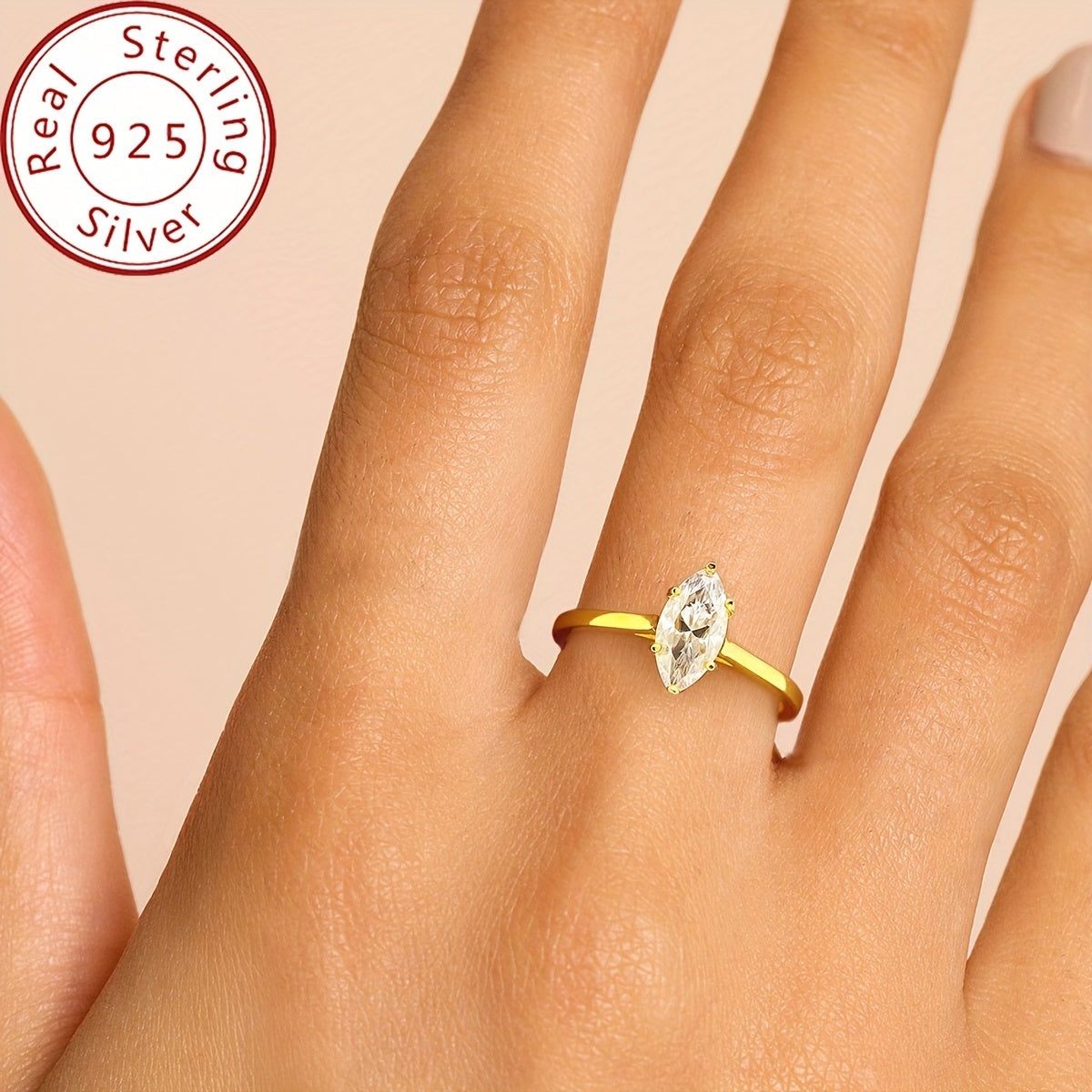 Moissanite Engagement Ring for Women 1CT Sterling Silver Wedding Jewelry