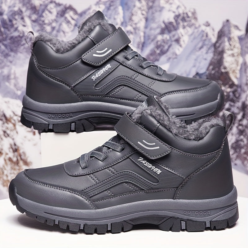 Men's Non-Slip Snow Boots with Fleece Lining for Winter Hiking Outdoor Activities