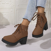 Women's Copper Plated High Heels with Buckle Decor and Thick Sole