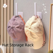 Organizador de sombreros de pared con diseño que ahorra espacio, sin necesidad de taladrar para almacenamiento en armario