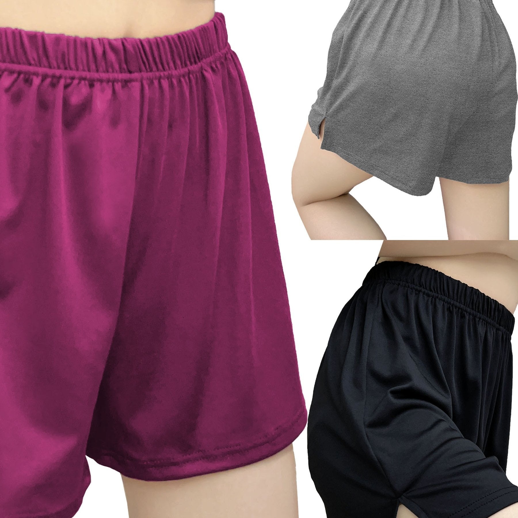 Женский комплект шорт для сна с одним поясом, большого размера, однотонные, с эластичным поясом, шорты для отдыха