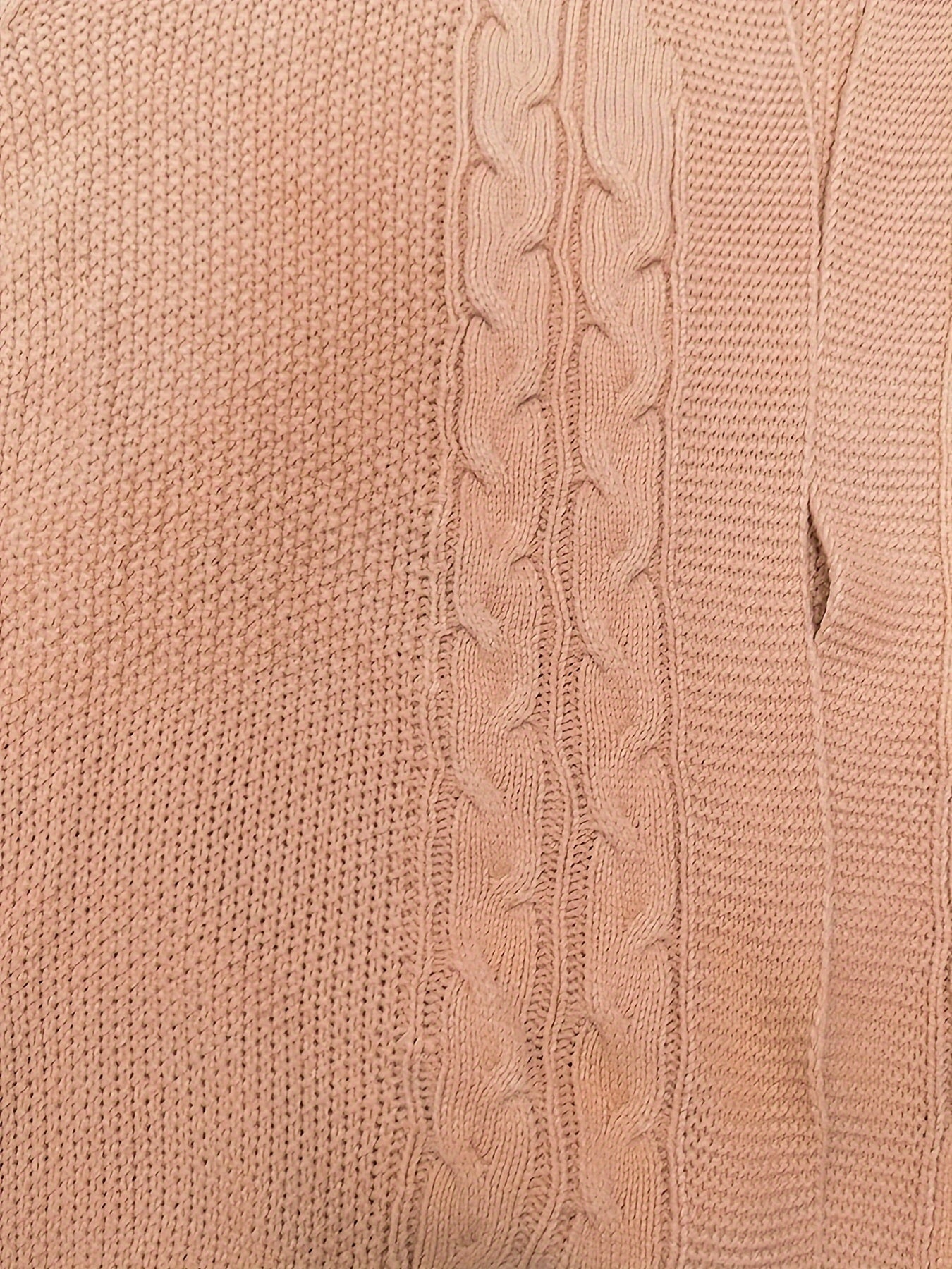 Men's Plus Size Cable Knit Cardigan Coat Long Sleeve Solid Color Fall Winter