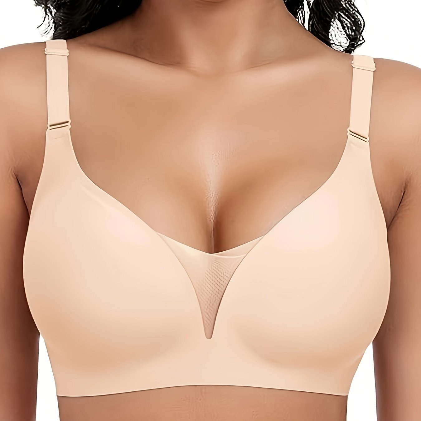 Wireless Seamless Push-Up Bra with Anti-Sagging Mesh for Comfort and Support