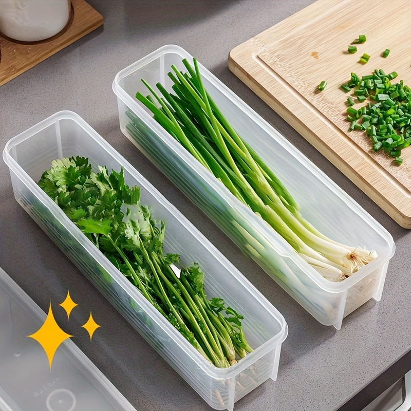 Contenedor de almacenamiento de verduras de plástico reutilizable Square con tapa abatible para hierbas frescas y verduras verdes