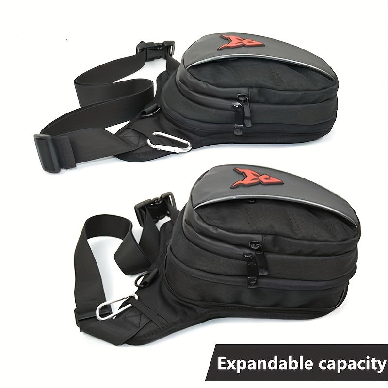 Motorcycle Leg Bag Durable Oxford Cloth Adjustable Thigh Belt Black Riding Equipment Crossbody Bag