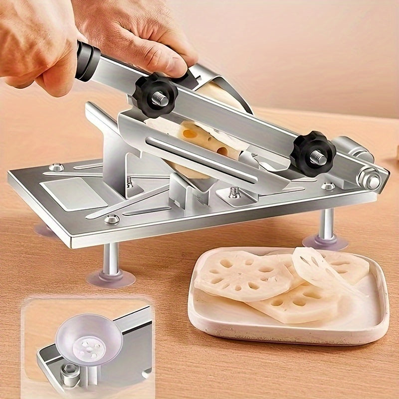 Stainless Steel Manual Meat and Vegetable Slicer for Precise Cutting Kitchen Tool