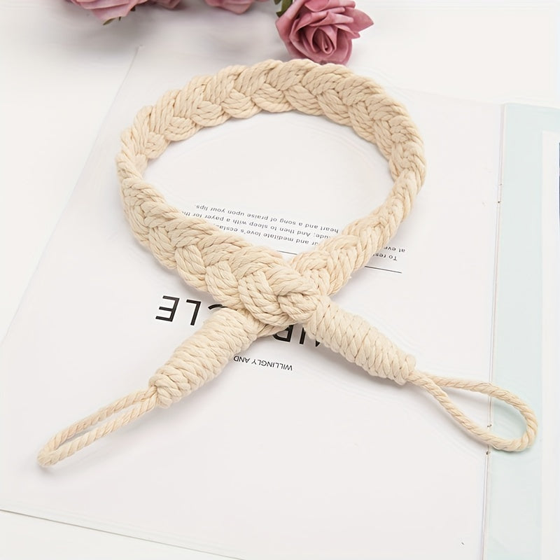 Modern Japanese Curtain Tie Set with Twisted Ropes and Holdbacks for Living Room and Bedroom