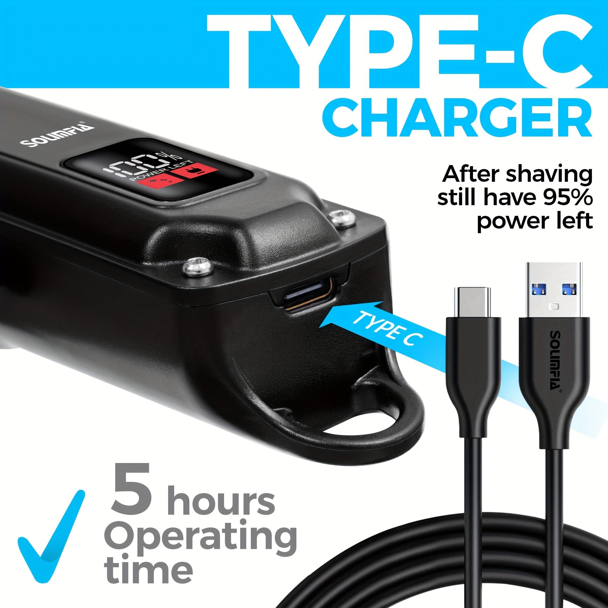 SOLIMPIA Professional Soch Qirqish Mashinalari Erkaklar Uchun - Simsiz va Simli, USB Qayta Zaryadlanadigan, Soch Qirqish va Parvarishlash Uchun Ideal.