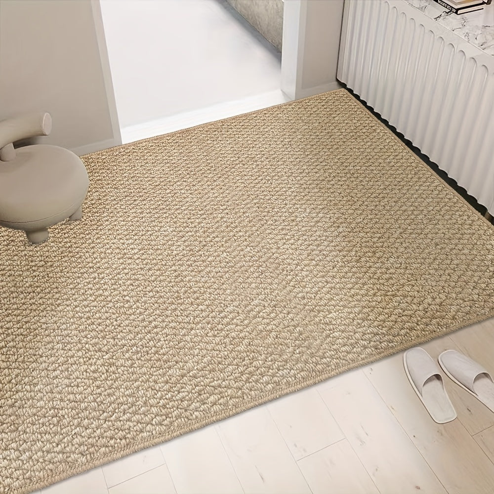 Absorbent Door Mat with Jute-Like Texture for Indoor Outdoor Entryways