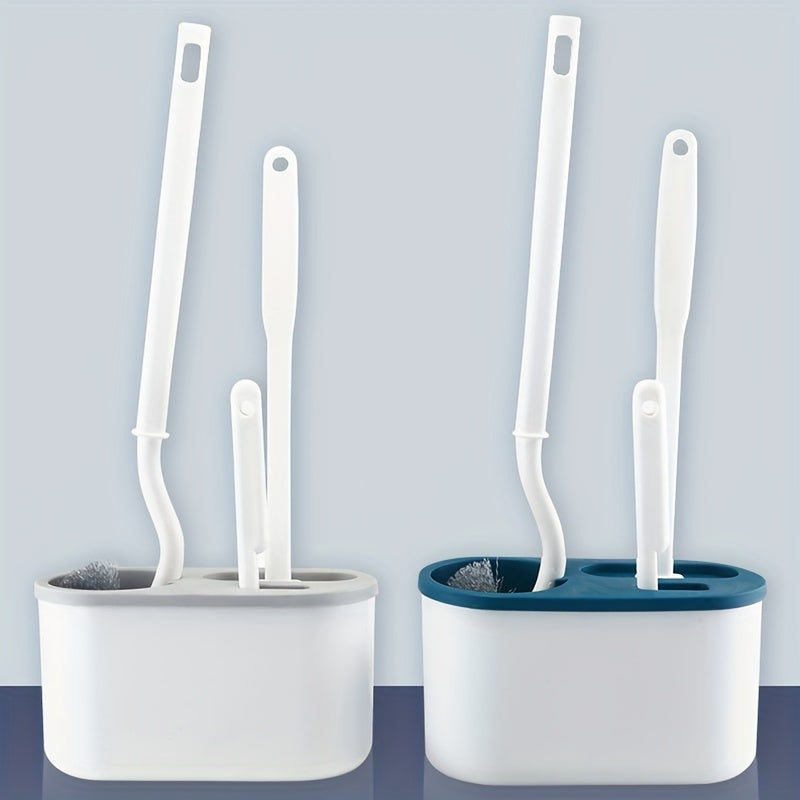 Toilet Cleaning Set S-Shaped Brush Silicone Head Corner Brush Bathroom Hygiene