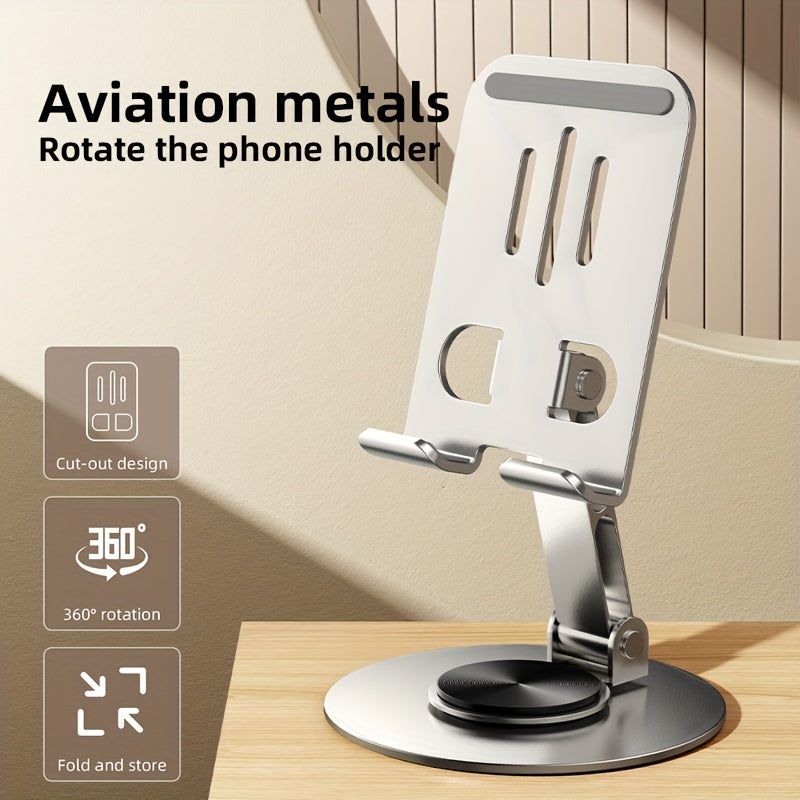 Adjustable Foldable Mobile Phone Holder for Desktop, Compatible with iPhone and Smartphones