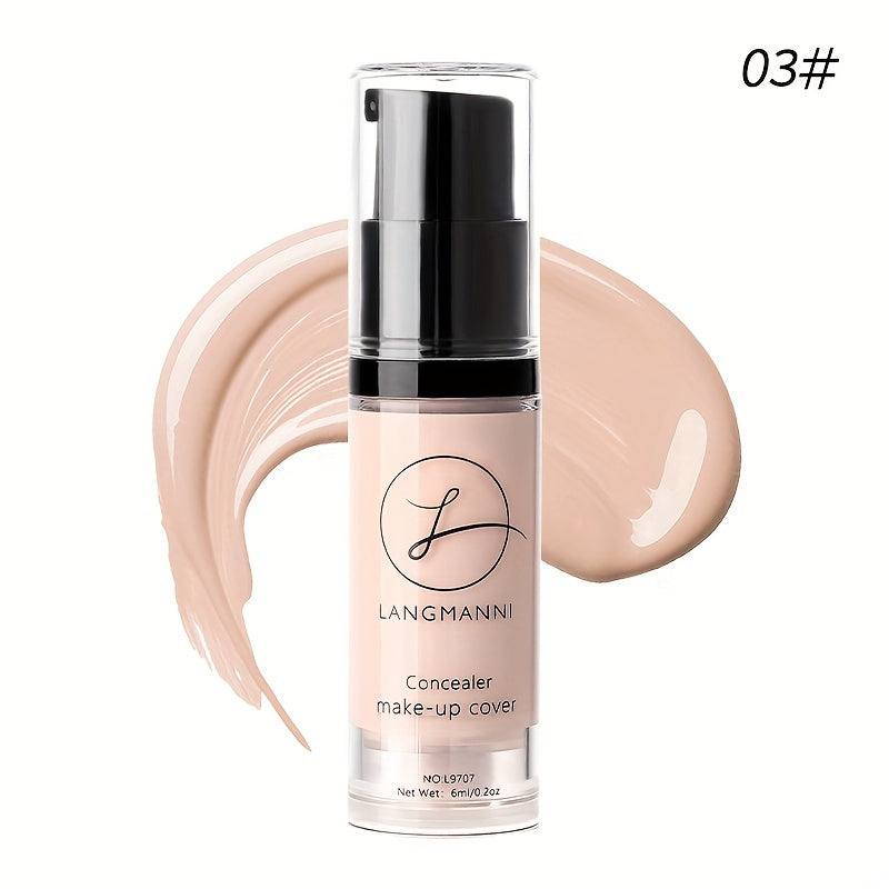 Long-Lasting Concealer with Smooth Finish and 4-Color Powder Base for All Skin Types