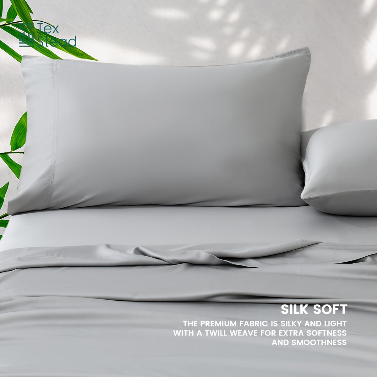 Pink Bamboo Fiber Pillowcases Set Soft Breathable Hypoallergenic Machine Washable