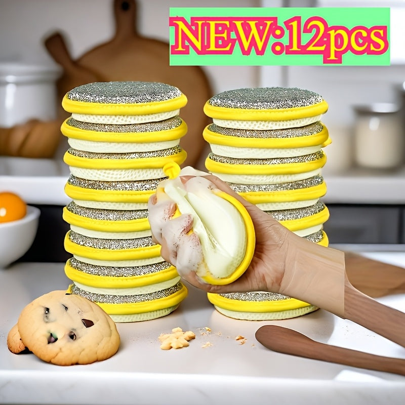 O'n ikki antibakterial oshxona cho'tkasi, ikki tomonlama, chizishsiz, qayta ishlatiladigan