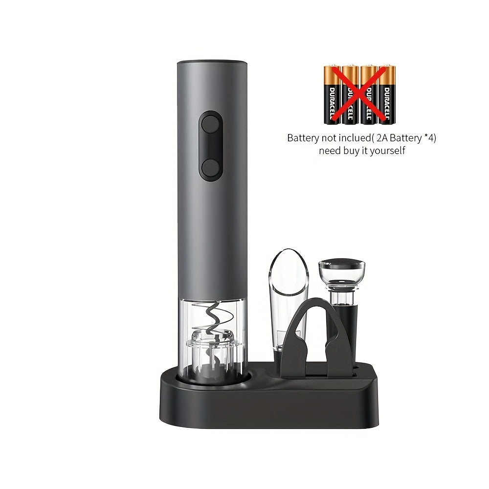 Электрический набор для открытия вина с аккумуляторной пробкой, ножом для фольги, наливателем, пробкой и основанием для хранения