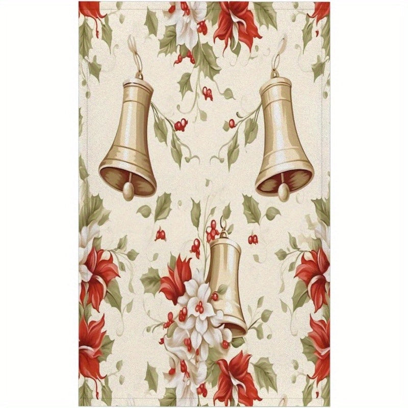 Christmas Kitchen Towel 45.72x66.04cm Bell Pattern Dish Drying Decor