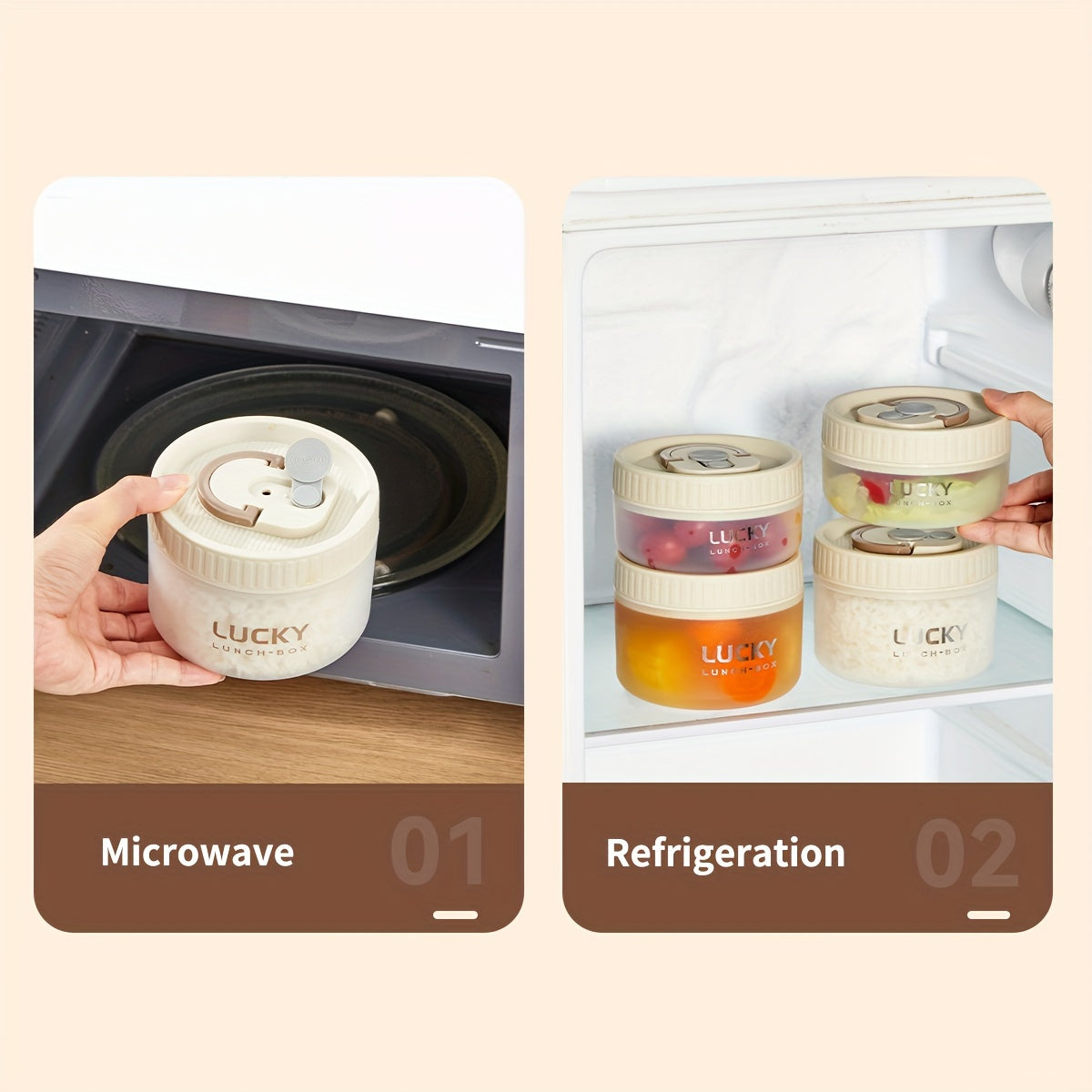 Round Transparent Plastic Food Storage Container for Fruit Salads Microwave Safe Leak-Proof