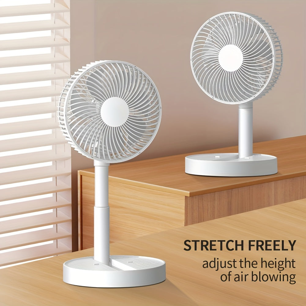 8-Inch Folding Desktop Fan Quiet Strong Wind Rechargeable USB Portable Indoor Outdoor Travel