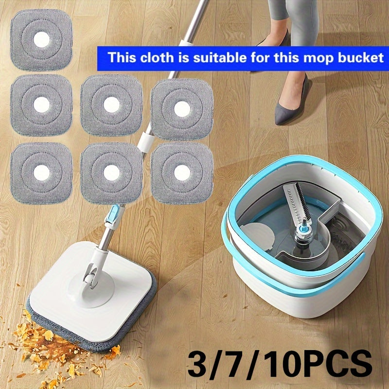 Microfiber Mop Pads Set of 3, 7, or 10, Washable, Durable, Compatible with Spin Mops