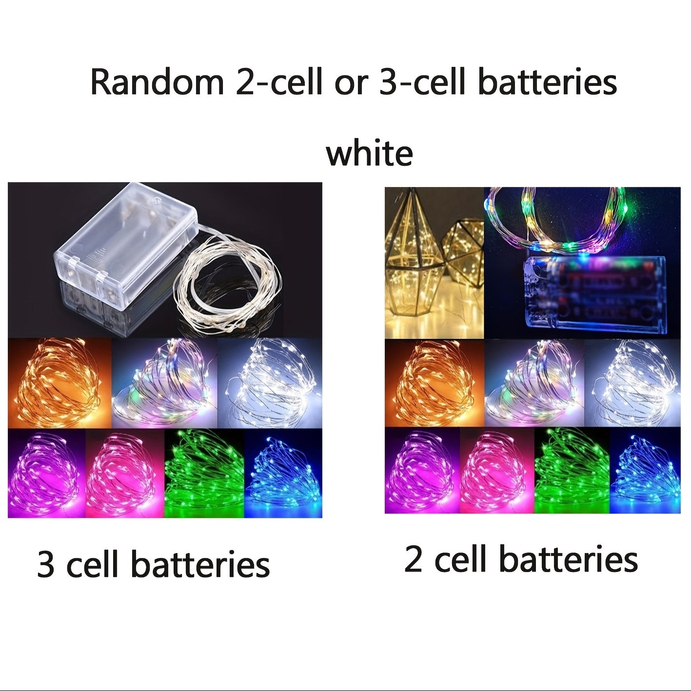 Luces de hadas de cobre con batería, 30, 50, 100 LED para fiesta, decoración navideña