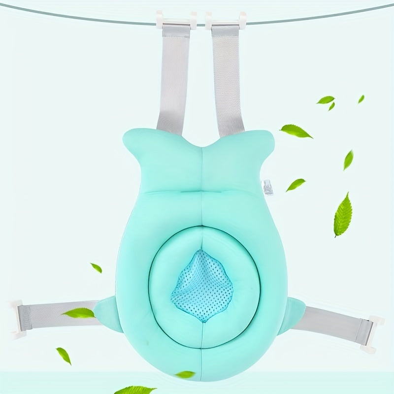 Детский нескользящий коврик для ванной с сетчатым карманом - изготовлен из мягкого полиэстера, доступен в розовом или синем цвете для детей и подростков