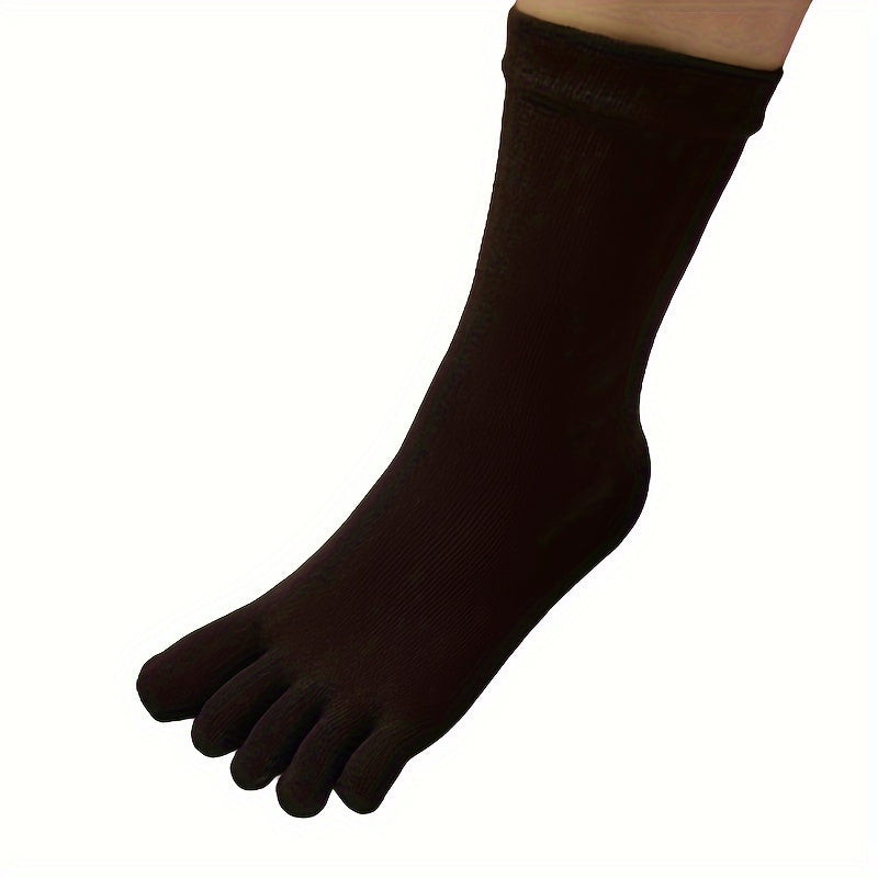 Men's Breathable Toe Socks Sports Novelty Knit Polyester Solid