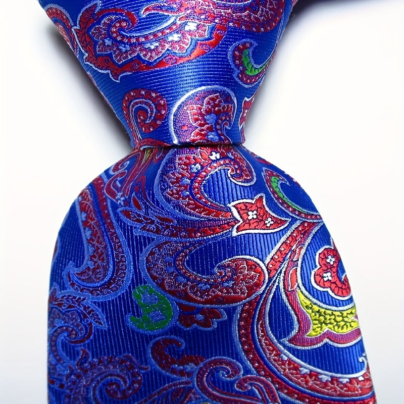 Мужской галстук с пейсли золотой, синий, черный классический принт для деловой вечеринки, свадьбы