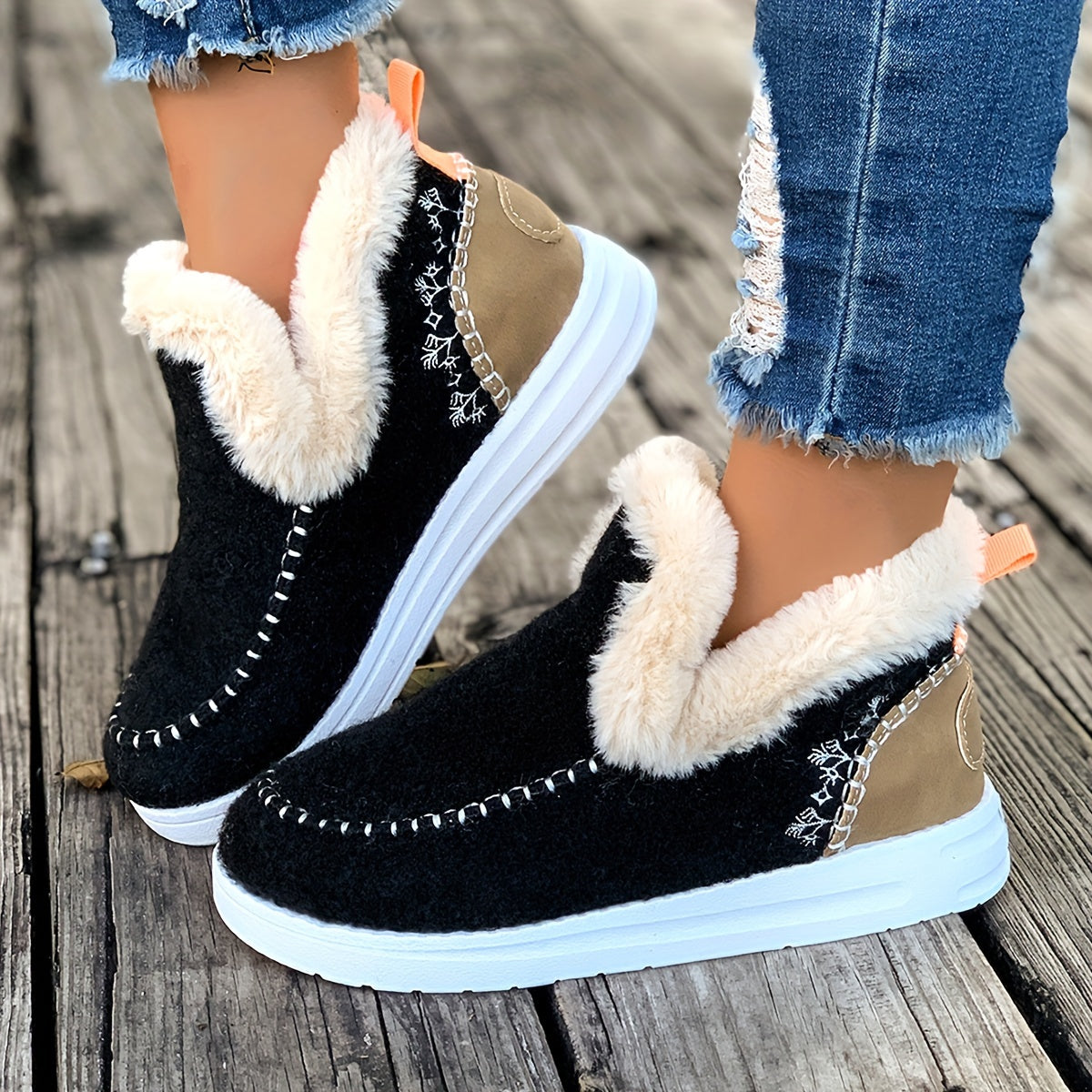 Women's Velvet Winter Ankle Boots Warm Snow Boots