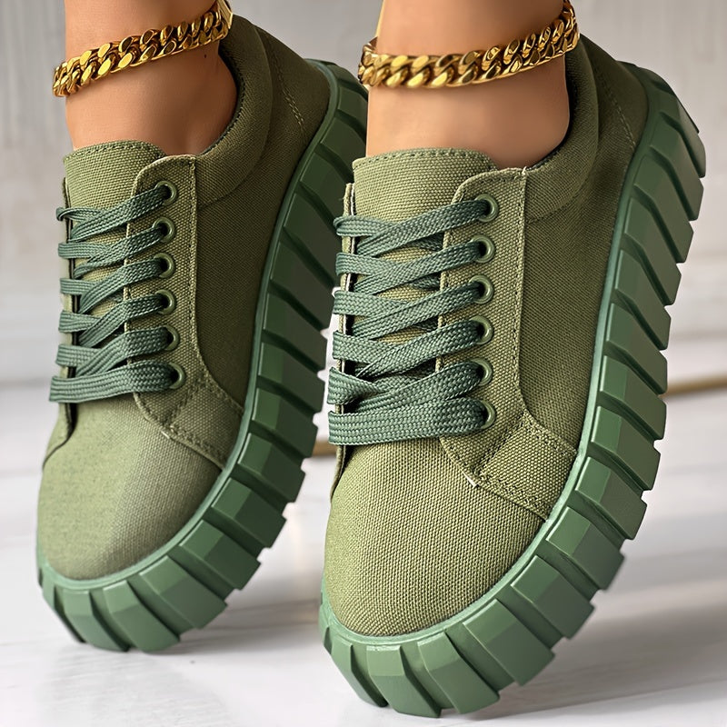 Plus-Size Camouflage Women's Sneakers Casual Thick Sole Lace-Up All Seasons