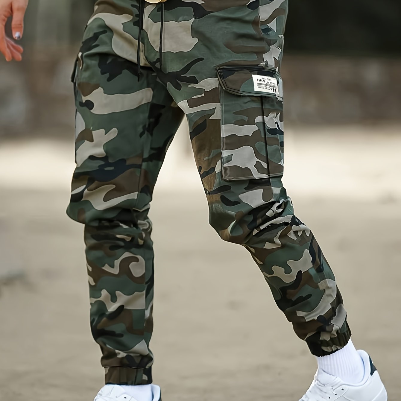 Men's Camouflage Cargo Pants Polyester Casual Outdoor Spring Fall