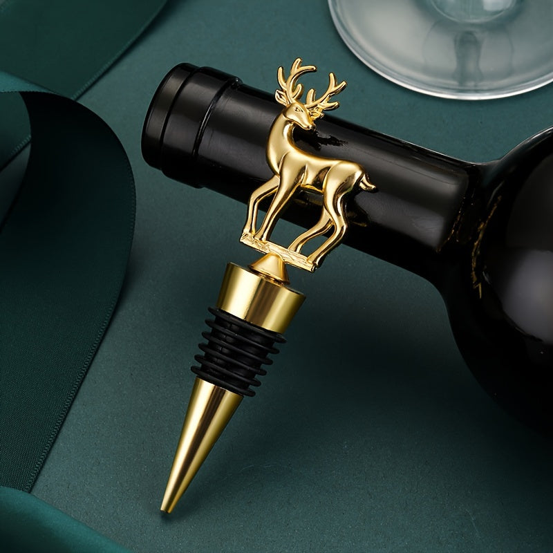 Wine Stopper Set with Fawn Design and Silicone Seals