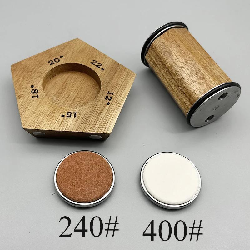 Набор точилок для ножей из алмазной наждачной бумаги, 5 углов, магнитный держатель, кухня