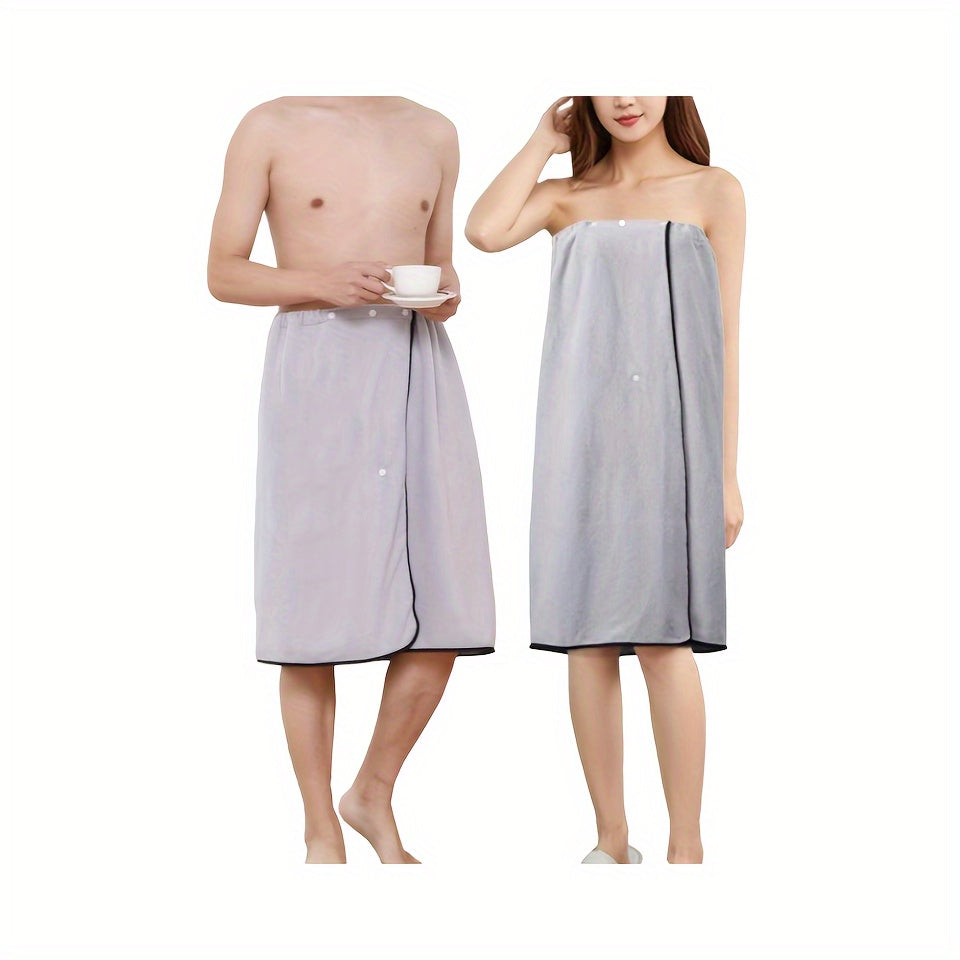 Men and Women Microfiber Coral Velvet Bathrobes Set Super Absorbent Quick-Drying