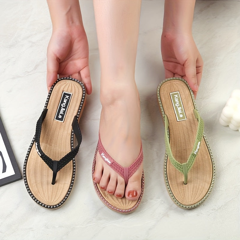 Women's Slip-On Open-Toe Sandals Non-Slip Rubber Sole Casual Summer