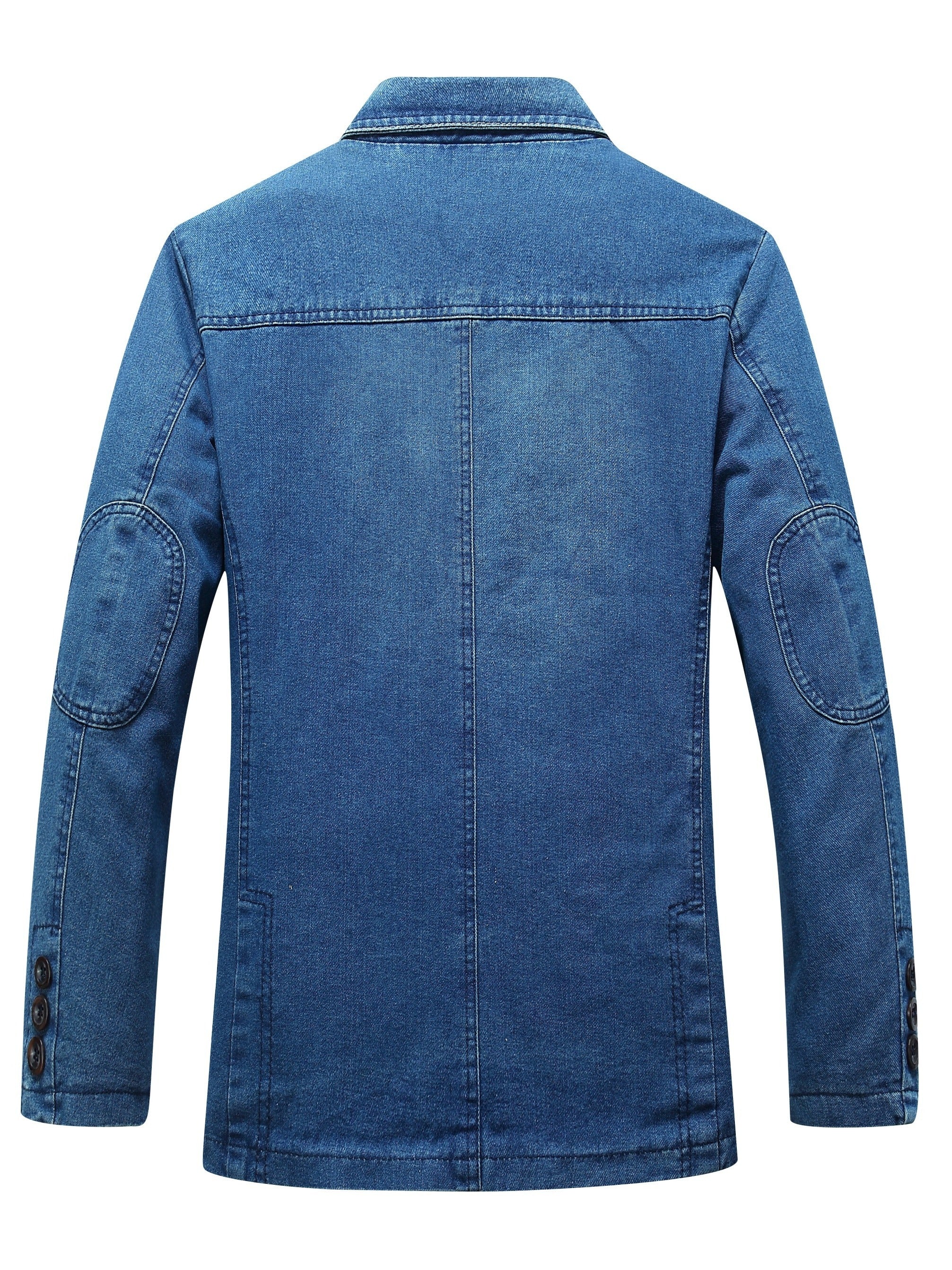 Мужской водонепроницаемый джинсовый пиджак с длинными рукавами, застежкой на пуговицах, накладными карманами