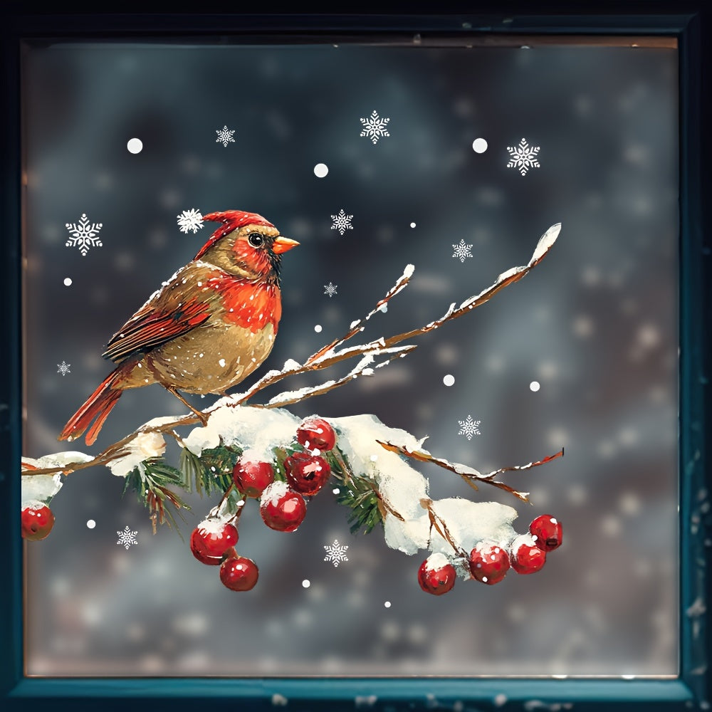 Snowman Birds Snowflake Window Clings Christmas Decorations for Home School Outdoor