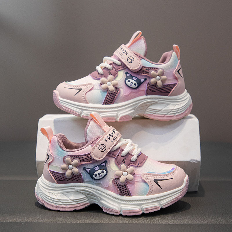 Детские мультяшные кроссовки на низком ходу с застежкой-липучкой, резиновая подошва, тканевая подкладка