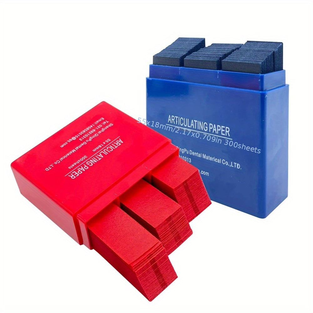 300 Sheets Dental Articulating Paper Red Blue 0.1mm Thick for Teeth Whitening and Oral Care