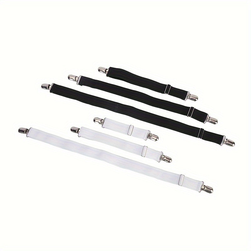 Black Multi-Functional Bed Sheet Holder with Dual Clips, Adjustable Grip