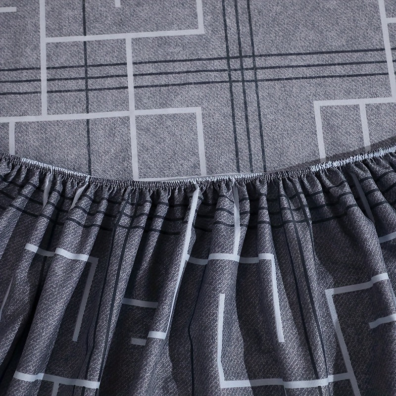 Geometric Print Fitted Sheet Deep Pocket Bed Bedding Mattress Protector for Bedroom or Guest Room