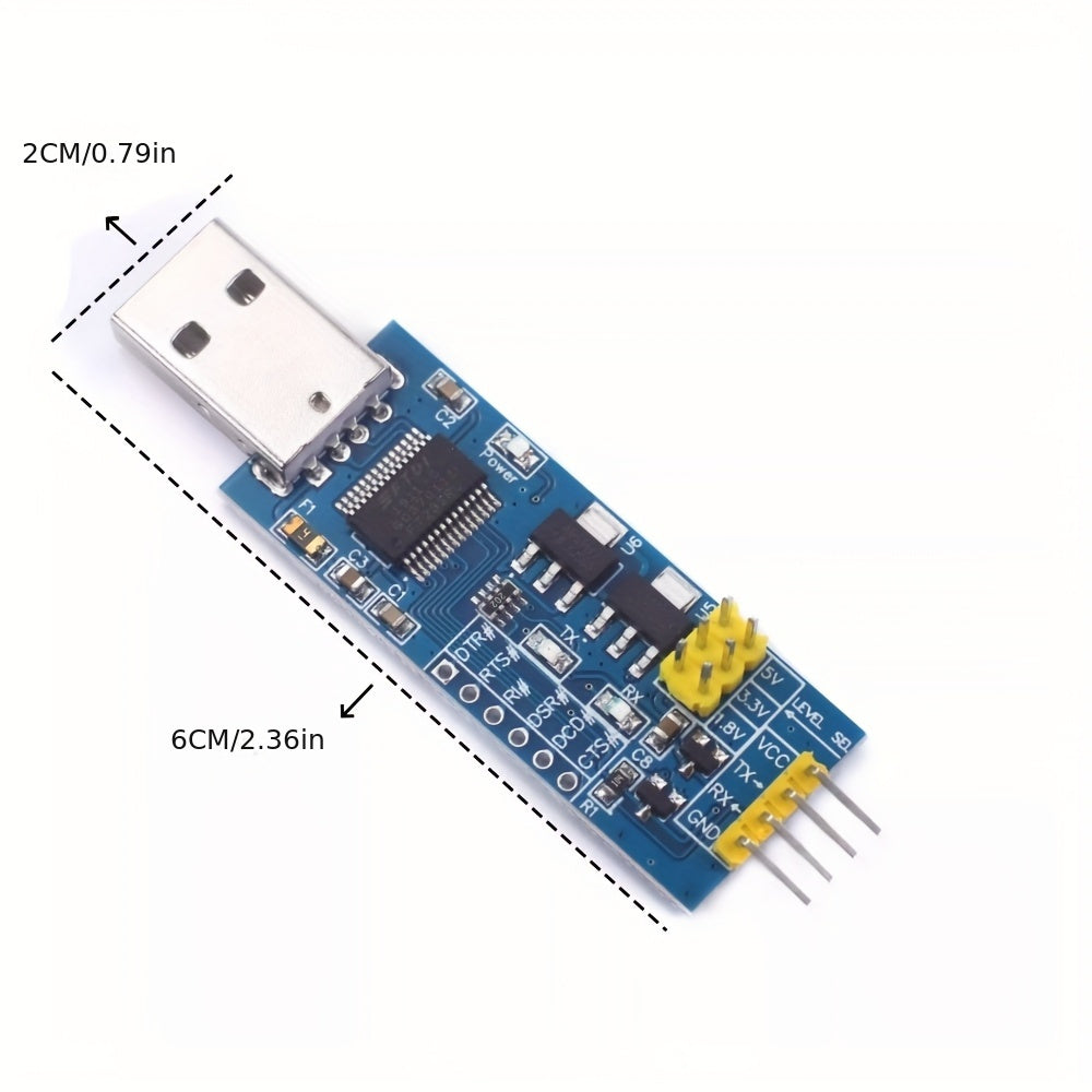 Adaptador USB a serie TTL con fuente de alimentación de 5V/3.3V/1.8V y material de fibra de vidrio