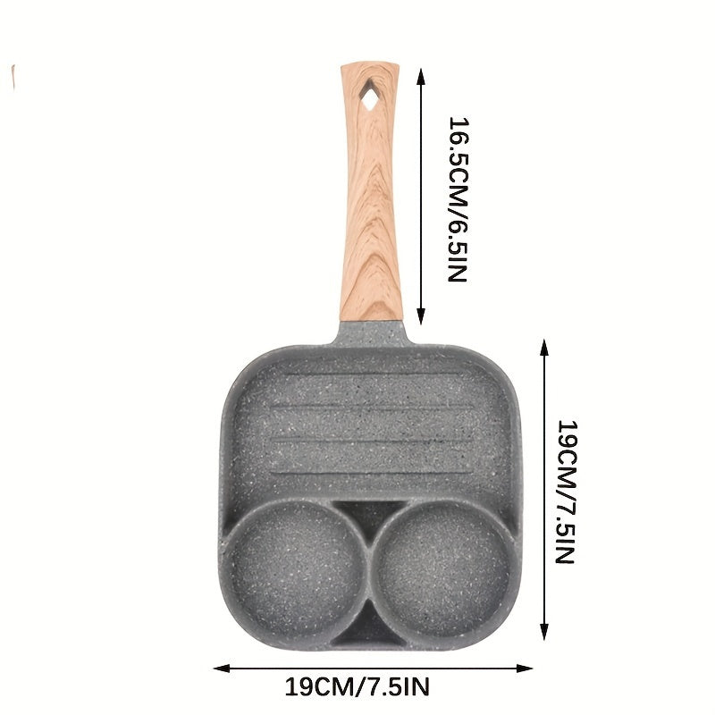 Non-Stick Aluminum Omelet Pan with Wooden Handle for Breakfast Cooking
