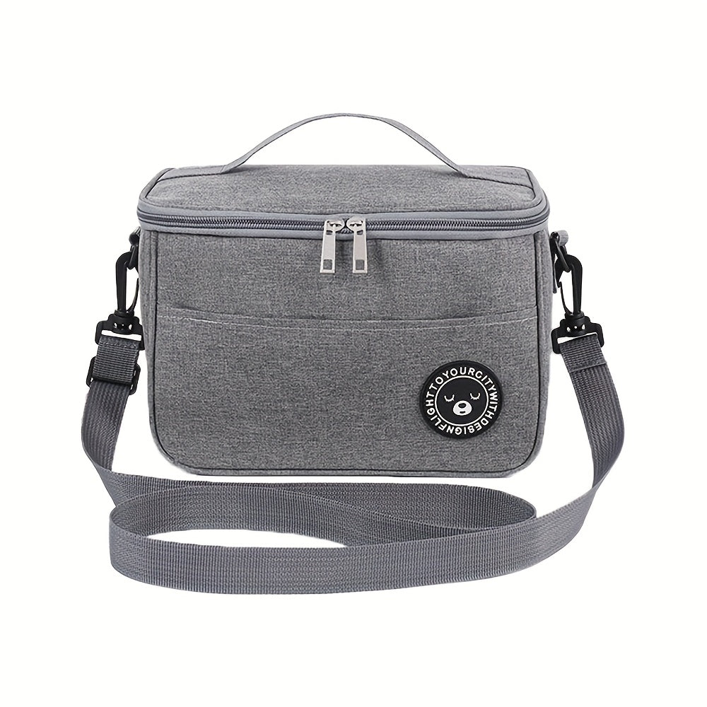 Insulated Lunch Bag with Bear Pattern Waterproof Durable for School Work