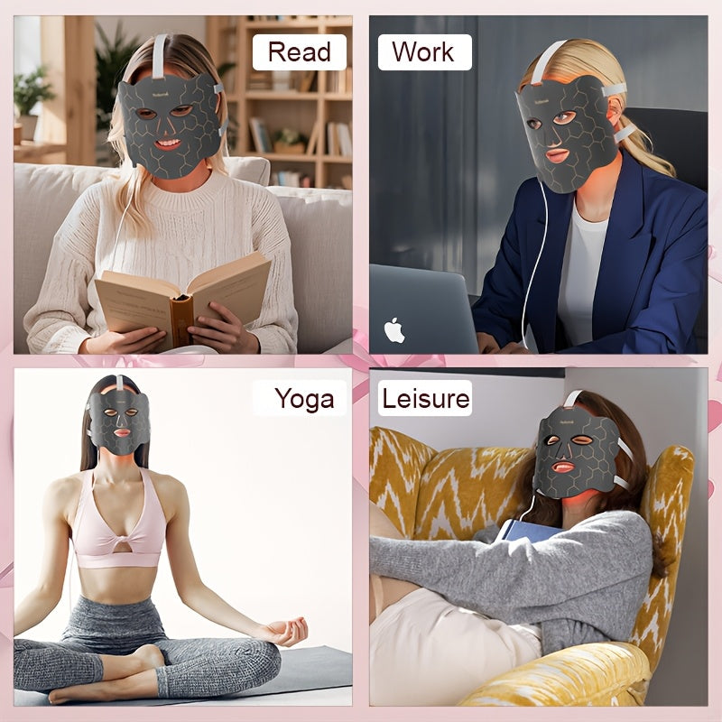 LED Facial Mask for Face and Neck USB Powered Skin Rejuvenation Light Therapy Modern Durable