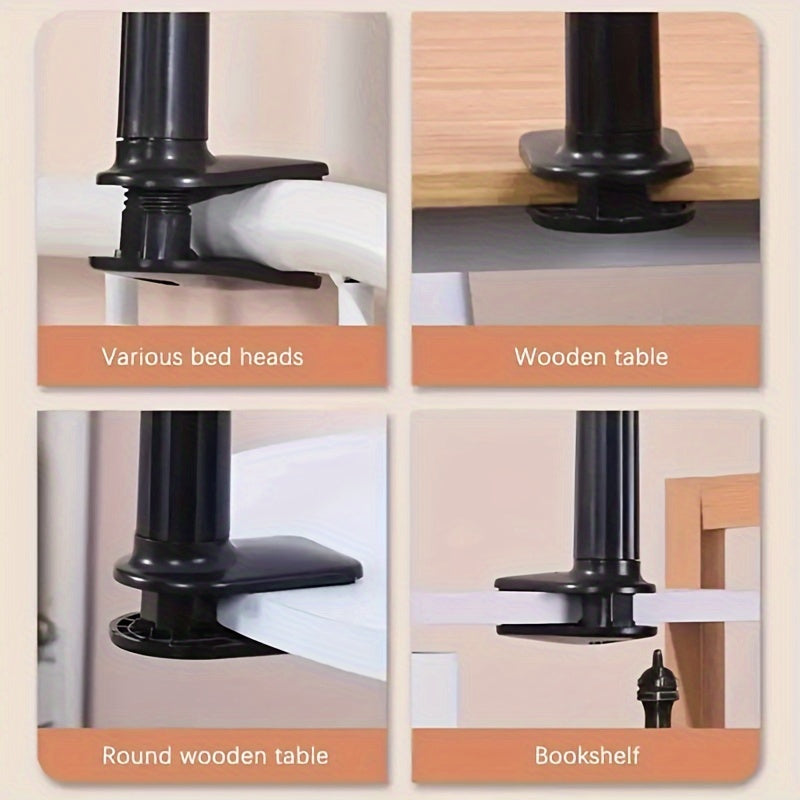 Soporte ajustable para teléfono con cuello de ganso y rotación de 360°, con pinza de escritorio impermeable de PVC para teléfonos inteligentes de hasta 13.97cm