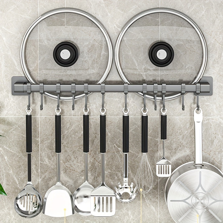 Kuchka devoriga o'rnatiladigan idish-tovoq tashkilotchisi qafaslari va polka bilan harakatlanuvchi ganchlar bilan