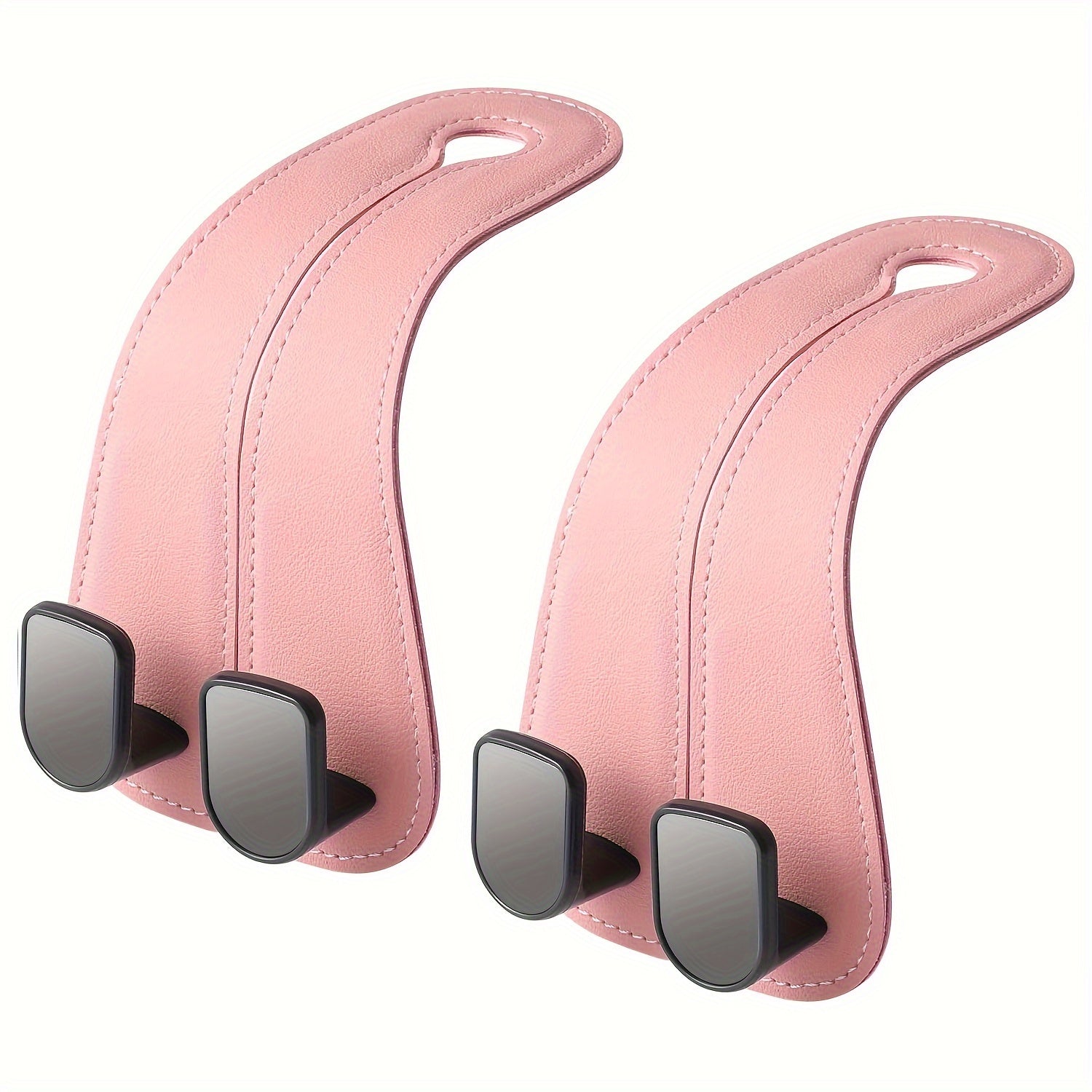 2 шт. бежевых крючков для автомобильных подголовников из ПВХ, двойной дизайн крюка для сумок и рюкзаков