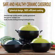 BLX GREEN 1 dona Sferik Keramika Qozon, yuqori harorat va issiqlikka chidamli yuqori sifatli tuproq materialidan tayyorlangan. Uning dumaloq shakli va noyob dizayni bilan, ushbu qozon faqat qo'l bilan yuvish uchun tavsiya etiladi.